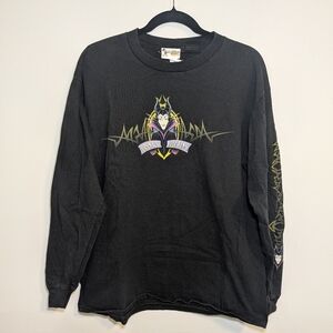 Disney‎ Villains Maleficent Y2K Long Sleeve Walt Disney World T-shirt Black